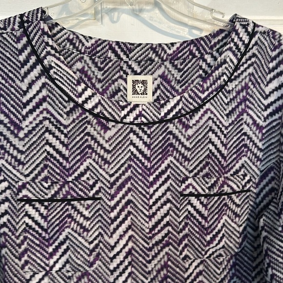 Anne Klein Purple and Black Long sleeve Size medium - Picture 3 of 4